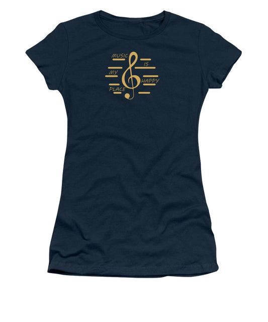 Music Is My Happy Place - Women's T-Shirt Designs By CRF