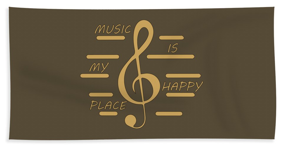 Music Is My Happy Place - Beach Towel Designs By CRF