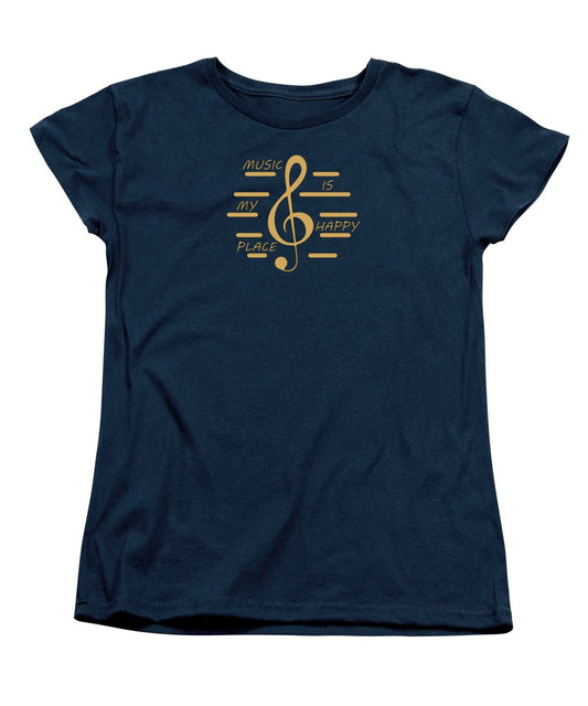 Music Is My Happy Place - Women's T-Shirt Standard Fit Designs By CRF