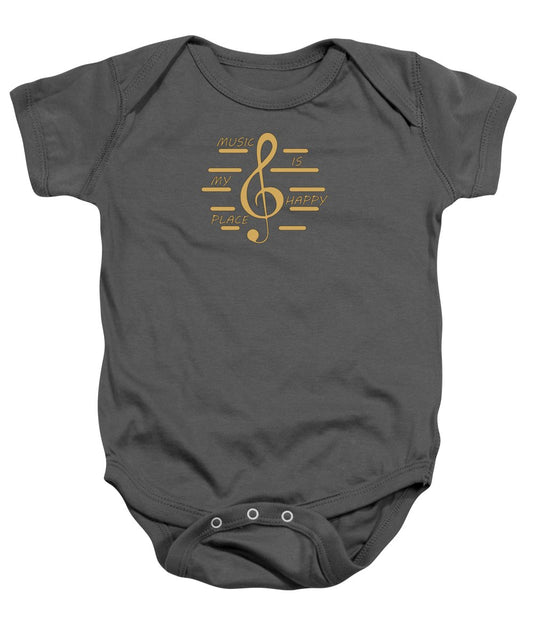 Music Is My Happy Place - Baby Onesie Designs By CRF