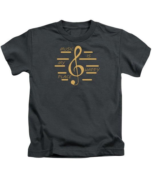 Music Is My Happy Place - Kids T-Shirt Designs By CRF